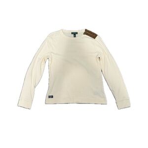 Lauren Jeans Cream Top with Brown Detail